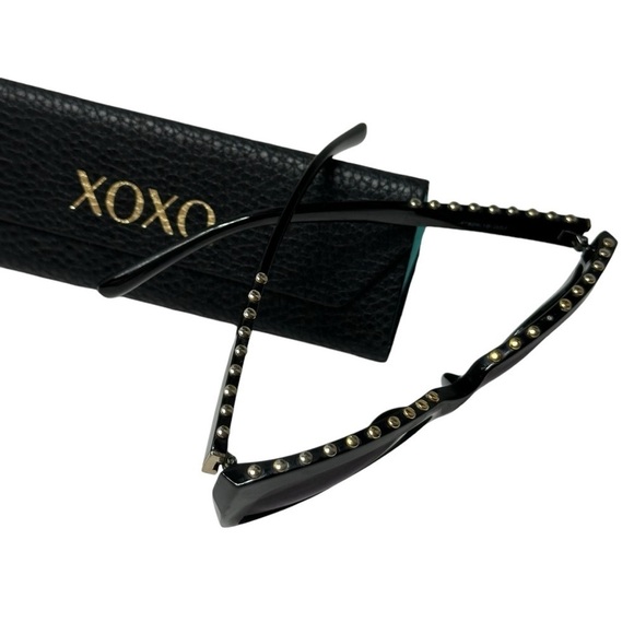 XOXO Black Women's Sunglasses with Silve Beads, Hard Case - Picture 5 of 10